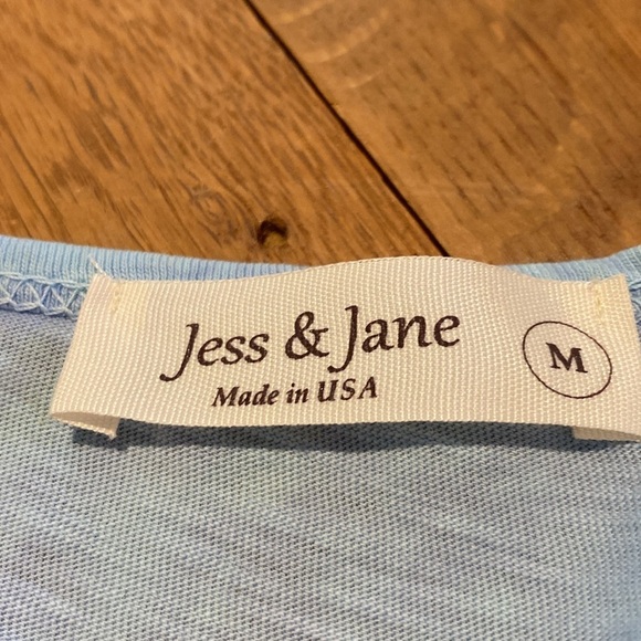 Jess & Jane Artsy Lagenlook Pale Blue Cotton 3/4 Sleeve Tunic Top Size M - Picture 2 of 12